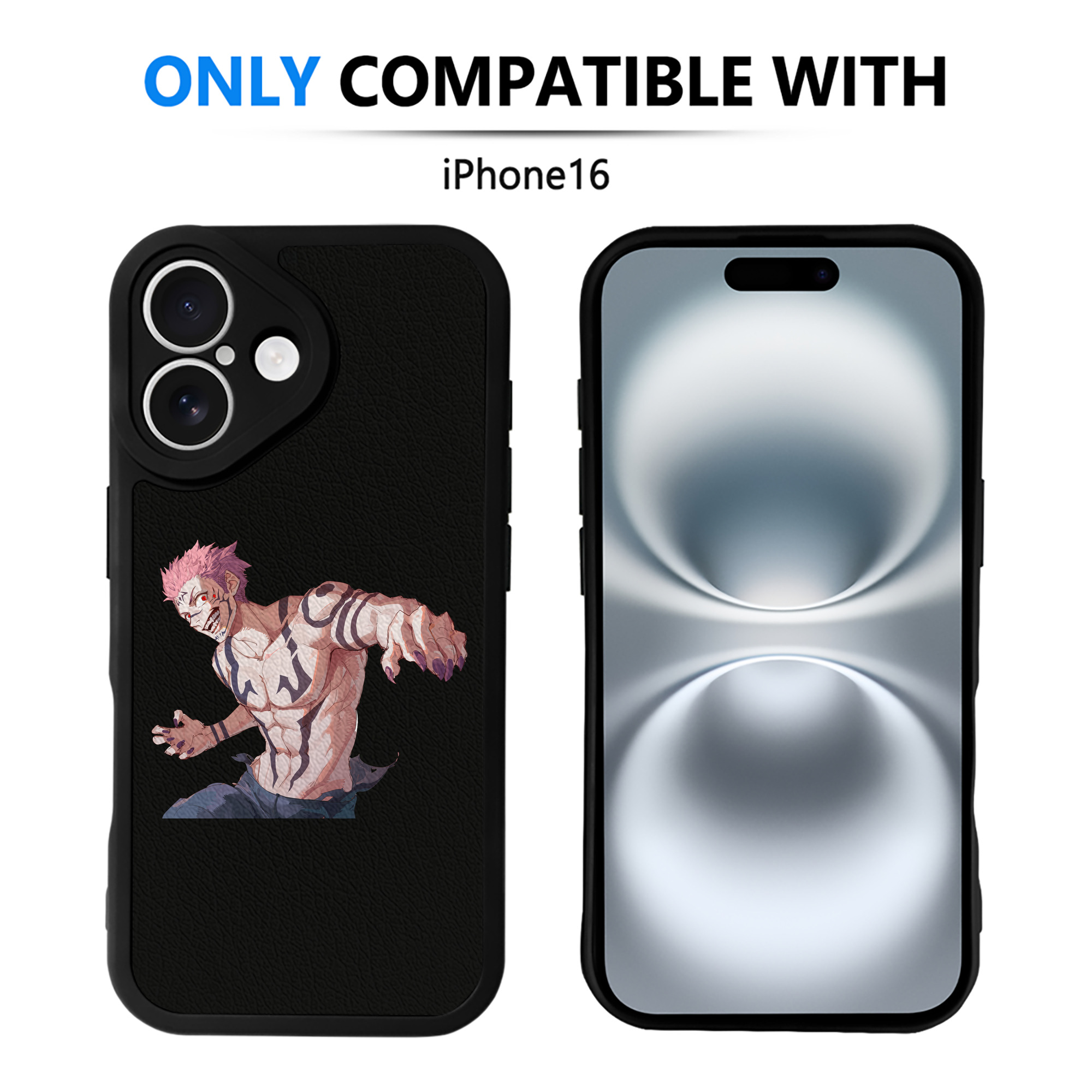 （画像用） 呪術廻戦 Jujutsu Kaisen 【iPhone 16シリーズ対応】シリコンスマホケース（レザー調） 材質：シリコン